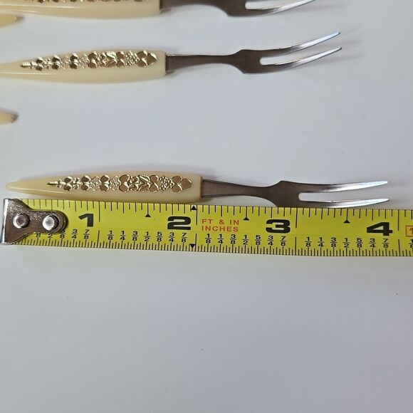 Vintage Japan Stainless Appetizer Mini Forks Set of 12 hors d'oeuvres Cocktails - Picture 13 of 15